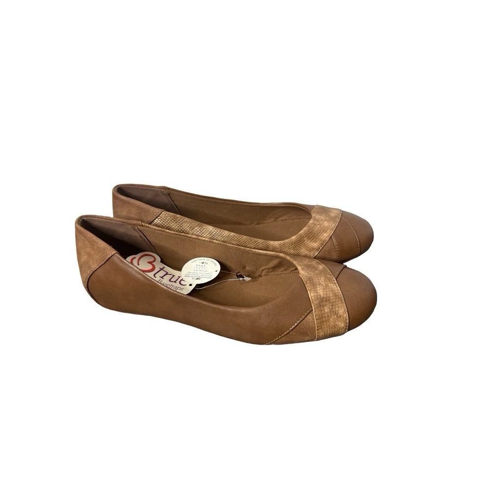 BARETRAPS Womens Brown Lightweight Toe Slip On Ballet Flats 10 M New